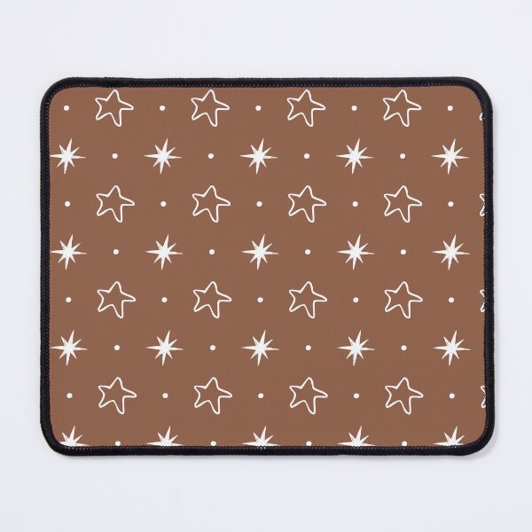 Item preview, Boho Brown Star Pattern | Earthy Minimalist Celestial Stars | Hand Drawn White Stars on Brown | Warm Neutral Starry Night Doodle | Cute Chocolate Brown Star | Mocha and White Star Pattern designed and sold by VivaFy.