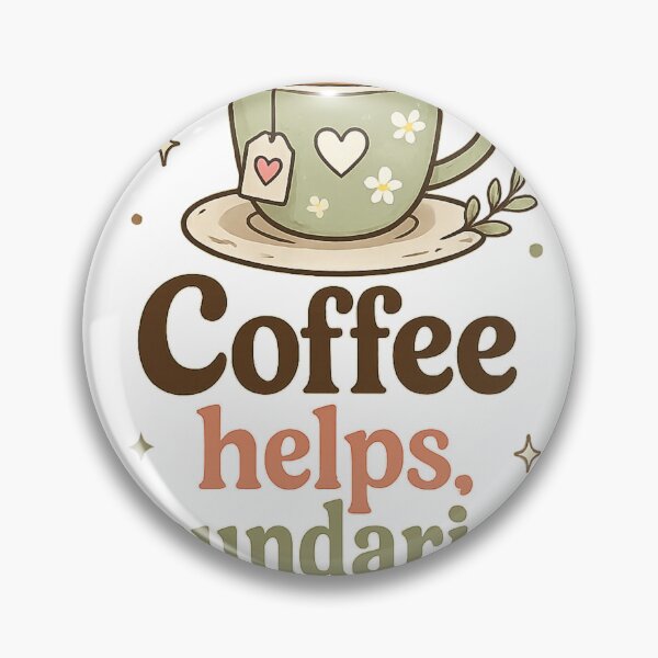 Item preview, Coffee Helps Boundaries Heal | Coffee Lover Self Care Quote designed and sold by LittleJoyStudio.Art.