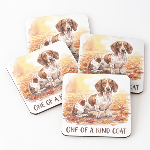 Item preview, Piebald Dachshund Fall Watercolor Art Print Design designed and sold by jgoteiner.