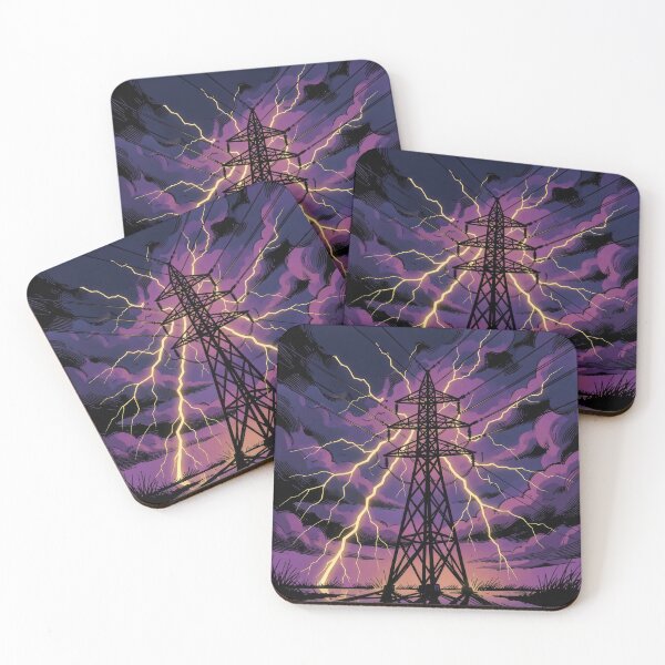 Item preview, Pylon Comic Book Art Purple Lightning designed and sold by pinkal.