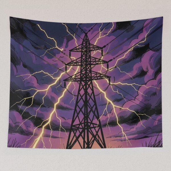 Item preview, Pylon Comic Book Art Purple Lightning designed and sold by pinkal.