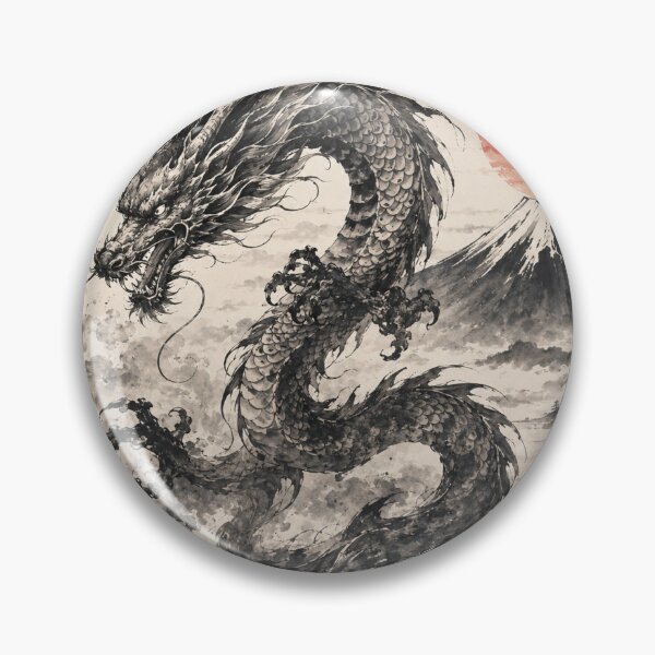 Item preview, Japanese Ink Dragon Above Mount Fuji designed and sold by  Silent Japan Studio.