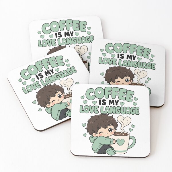 Item preview, Coffee Is My Love Language Cute Kawaii Design boy designed and sold by Art JSMY.