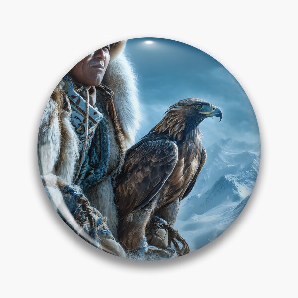 Item preview, Eagle Hunter in Majestic Snowy Mountains Scene designed and sold by Artessie.