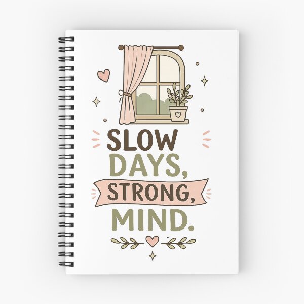 Item preview, Slow Days Strong Mind | Slow Living Motivation Quote designed and sold by LittleJoyStudio.Art.