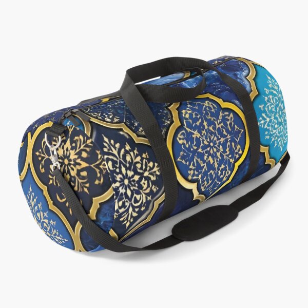 Item preview, Vibrant Moroccan Arabesque Tile Pattern with Gold Borders designed and sold by Lucia Amaris Art.
