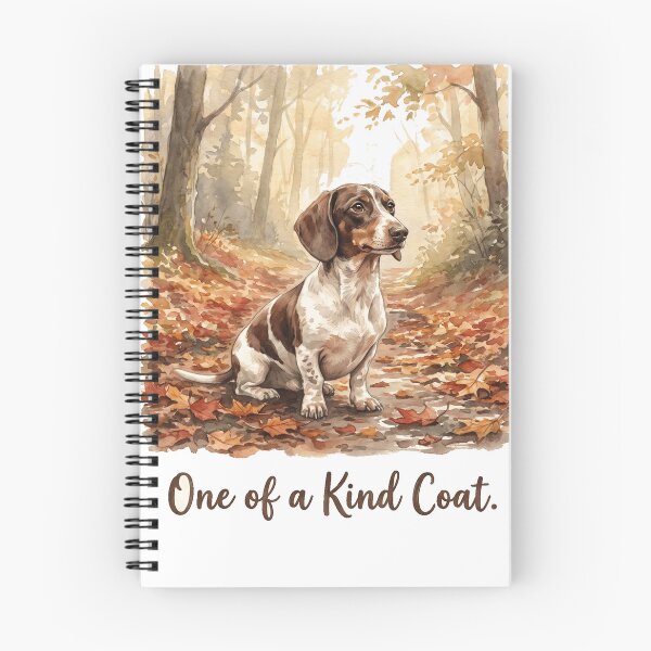 Item preview, One of a Kind Coat Piebald Dachshund Autumn Watercolor Art designed and sold by jgoteiner.