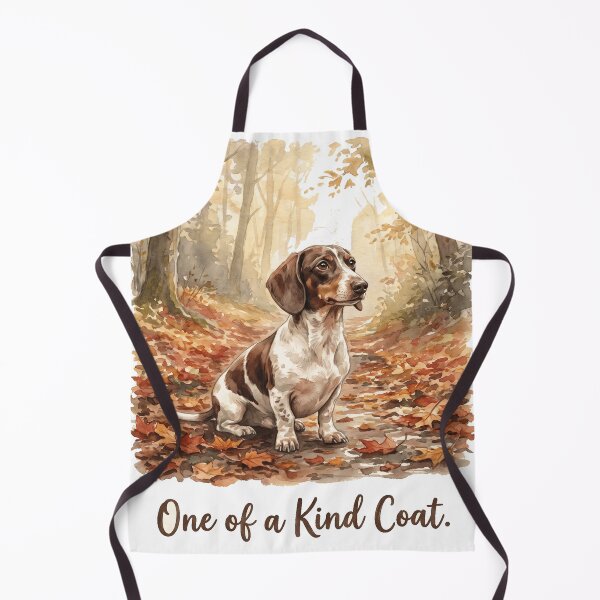 Item preview, One of a Kind Coat Piebald Dachshund Autumn Watercolor Art designed and sold by jgoteiner.