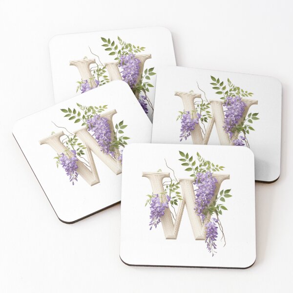 Item preview, Botanical Floral Letter W Monogram designed and sold by Helenaphotoart.