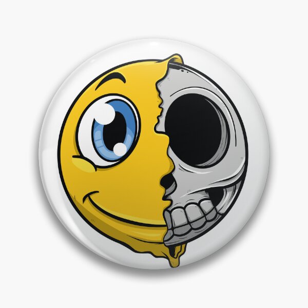 Item preview, Half Smiley Face Half Melting Skull designed and sold by ndesigne.