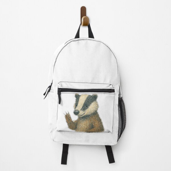Item preview, Badger waving — pencil illustration designed and sold by JOANNASKAH.