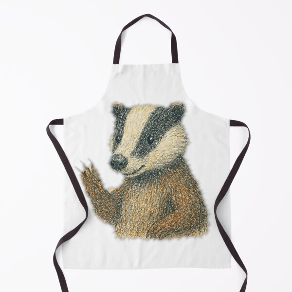 Item preview, Badger waving — pencil illustration designed and sold by JOANNASKAH.