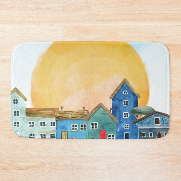 Item preview, Coastal Village Scene designed and sold by Cosmic Badger.
