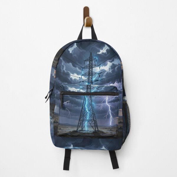 Item preview, Pylon Blue Lightning Storm Digital Art designed and sold by pinkal.