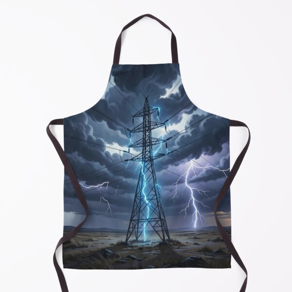 Item preview, Pylon Blue Lightning Storm Digital Art designed and sold by pinkal.