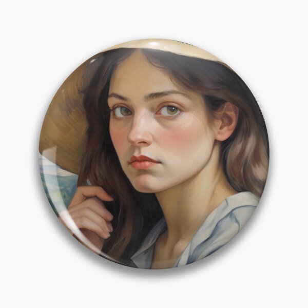 Item preview, Girl with Straw Hat Oil Painting designed and sold by GenesisArtis.
