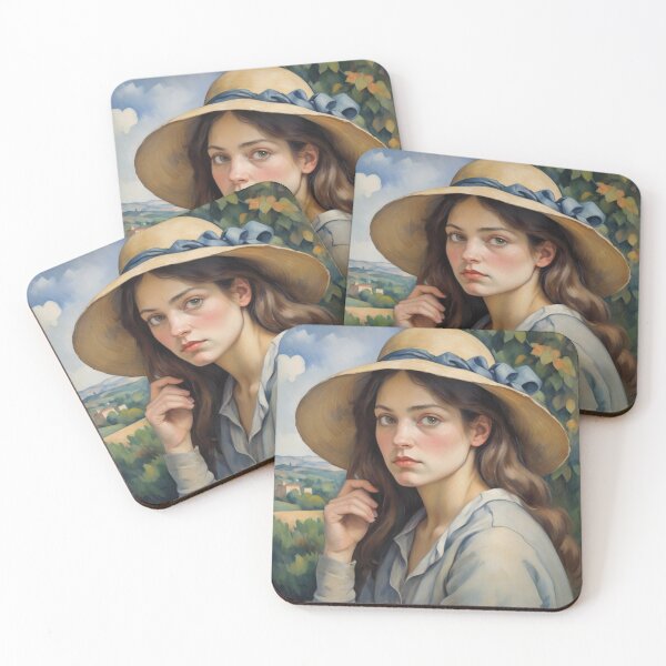 Item preview, Girl with Straw Hat Oil Painting designed and sold by GenesisArtis.