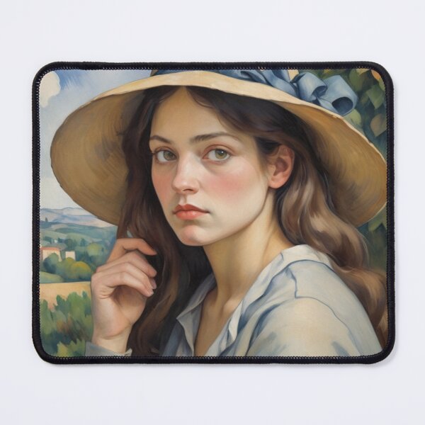 Item preview, Girl with Straw Hat Oil Painting designed and sold by GenesisArtis.
