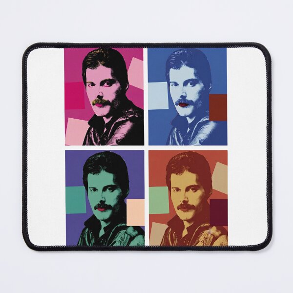 Item preview, Freddie Mercury Queen Andy Warhol painting style colorful parody artwork designed and sold by Space Ghettos.