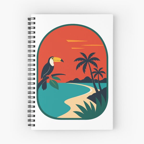 Item preview, Tropical coast with toucans and palm trees designed and sold by Lyfeinsights.