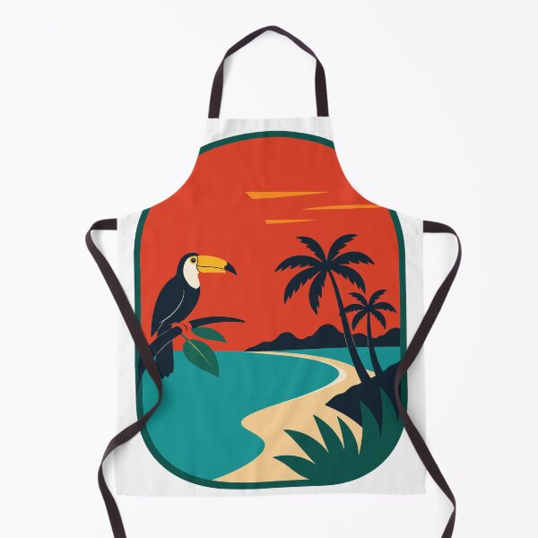 Item preview, Tropical coast with toucans and palm trees designed and sold by Lyfeinsights.