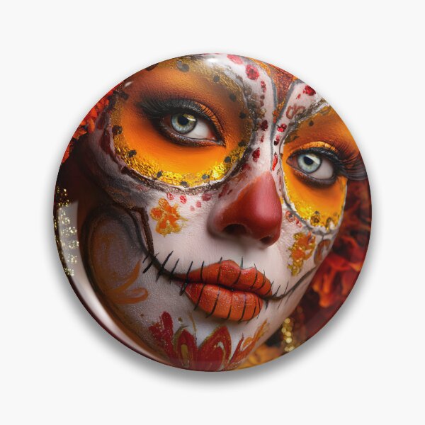 Item preview, Vibrant Face Art with Floral Headpiece and Colors designed and sold by Artessie.