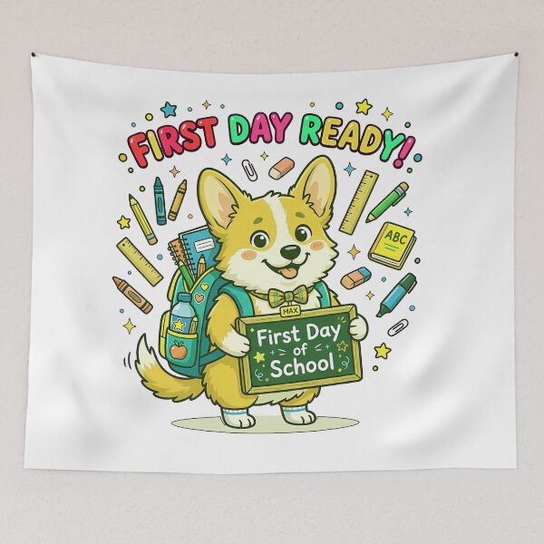 Item preview, Cute Corgi Back to School Ready Shirt, Funny Corgi School Supplies Apple Tee, Corgi Back to School Gift for Kids and Dog Lovers designed and sold by Wearable Canvas...