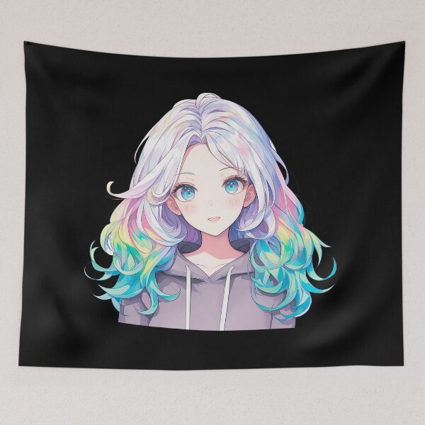 Item preview, Dreamy Aurora – Cute Rainbow Anime Girl designed and sold by bella-rosa87.
