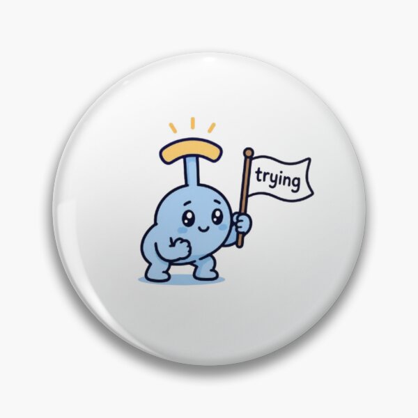 Item preview, Cute Kawaii Trying Mascot Motivational Illustration designed and sold by ByKayaPrints.