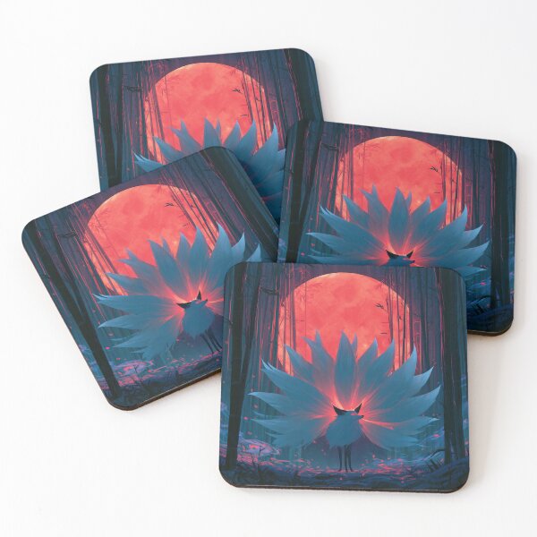 Item preview, Kitsune Beneath Red Moon designed and sold by Rtymer.