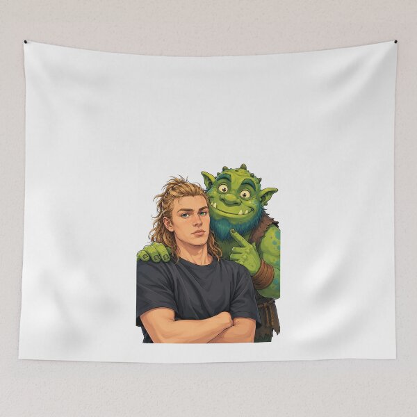 Item preview, Haaland Serious Blond Fooballer and Shrrek Goofy Green Troll designed and sold by AntonioJ8.