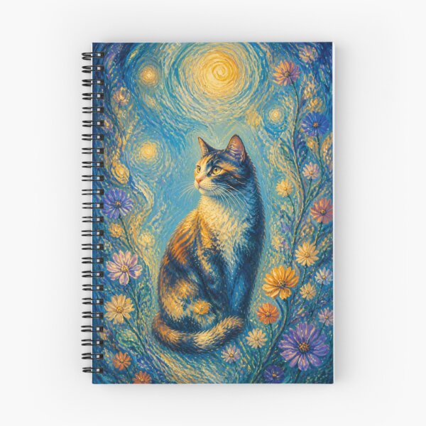 Item preview, Flower cat Van Gogh inspired painting designed and sold by weedleaf420.