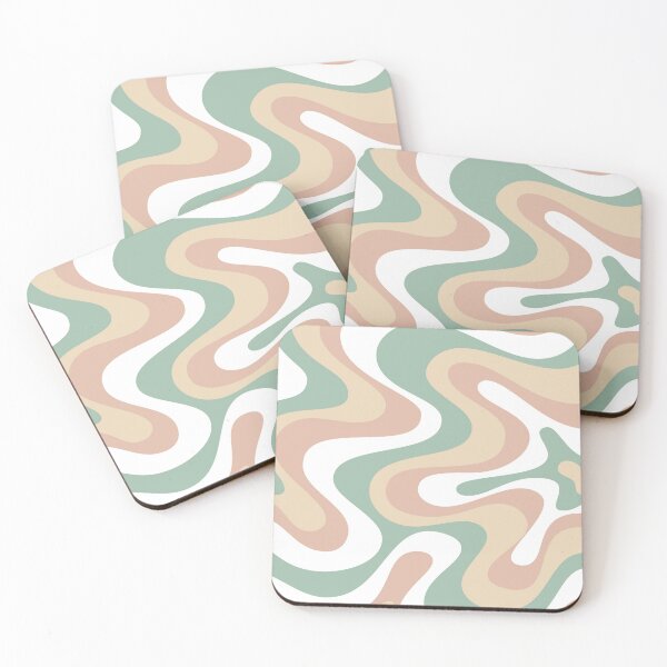 Item preview, Copy of Liquid Swirl Retro Abstract in Light Sage Celadon Green, Light Blush, Cream, and White designed and sold by Differenceee.