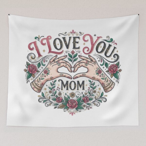 Item preview, I Love You Mom" Floral Art Tee - Heartfelt Gift for Her designed and sold by TripleVertex-1.