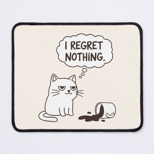 Item preview, Funny Cat I Regret Nothing Spilled Coffee Mug Pun designed and sold by Amir Faysal.