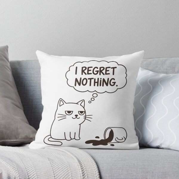 Item preview, Funny Cat I Regret Nothing Spilled Coffee Mug Pun designed and sold by Amir Faysal.