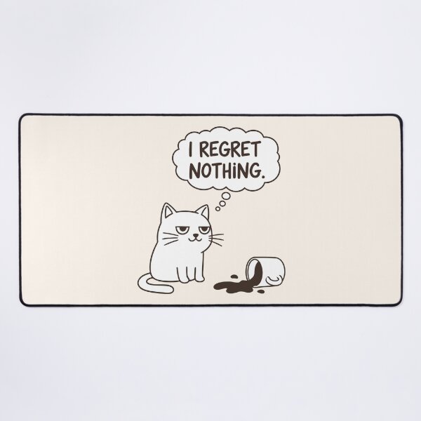 Item preview, Funny Cat I Regret Nothing Spilled Coffee Mug Pun designed and sold by Amir Faysal.