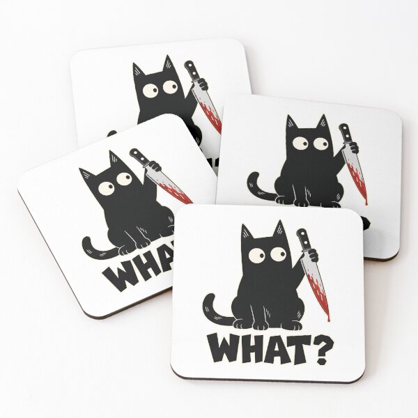 Item preview, Cat What? Murderous Black Cat With Knife designed and sold by bobcatmarty.