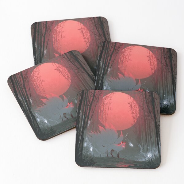 Item preview, Kitsune Beneath Red Moon designed and sold by Rtymer.