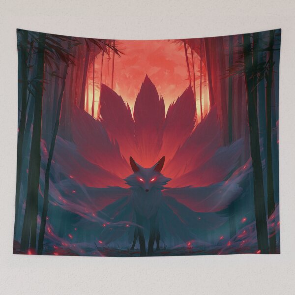 Item preview, Kitsune Beneath Red Moon designed and sold by Rtymer.