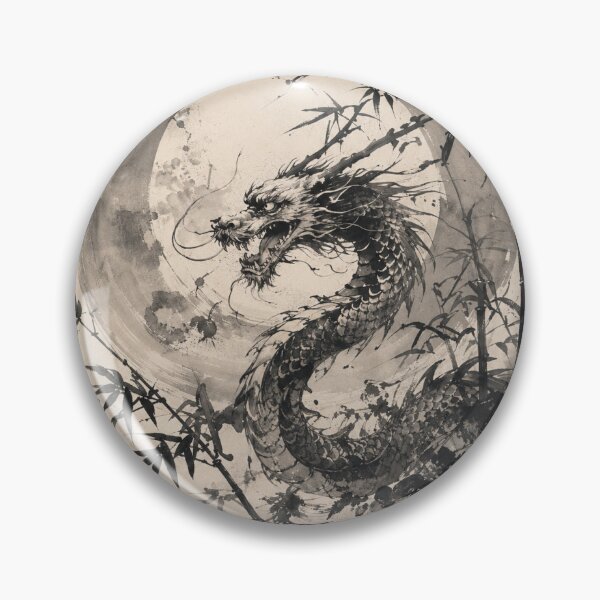 Item preview, Japanese Dragon in Bamboo Moonlight designed and sold by  Silent Japan Studio.