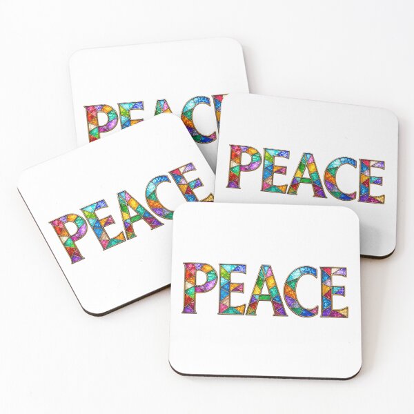 Item preview, Peace Stained Glass Typography Rainbow Mosaic Word Art Colorful Inspirational Pride Decor Sticker designed and sold by RoPrincess.