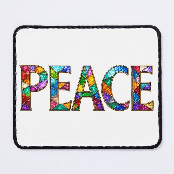 Item preview, Peace Stained Glass Typography Rainbow Mosaic Word Art Colorful Inspirational Pride Decor Sticker designed and sold by RoPrincess.
