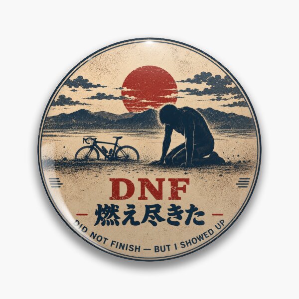 Item preview, Cycling DNF Sticker — Moetsukita 燃え尽きた Vintage Japanese Gravel Bike Art designed and sold by Locker39.