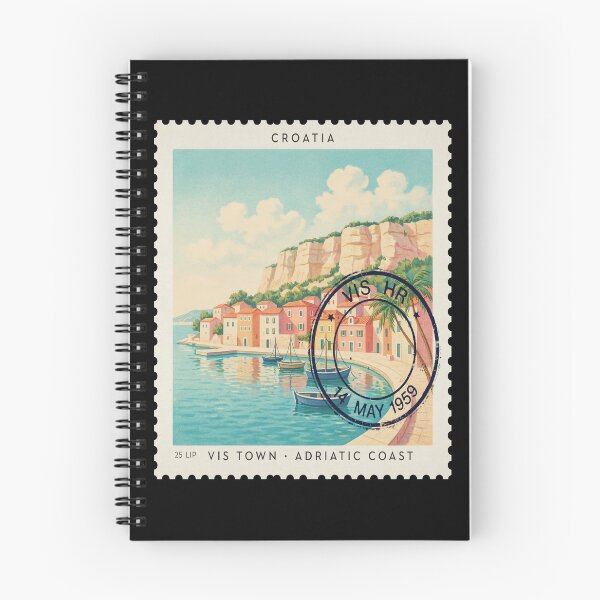 Item preview, Vis Croatia Limestone Harbor Adriatic Stamp Sticker designed and sold by stickercuffs.