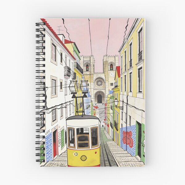 Item preview, Lisbon Tram Portugal Wall Art Historic City Illustration European Travel Poster Colorful Street Scene Portugal Travel designed and sold by Kzara Visual.