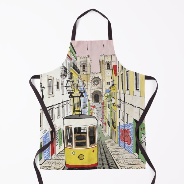 Item preview, Lisbon Tram Portugal Wall Art Historic City Illustration European Travel Poster Colorful Street Scene Portugal Travel designed and sold by Kzara Visual.