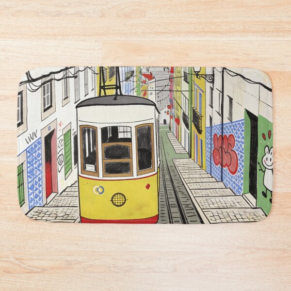 Item preview, Lisbon Tram Portugal Wall Art Historic City Illustration European Travel Poster Colorful Street Scene Portugal Travel  designed and sold by Kzara Visual.