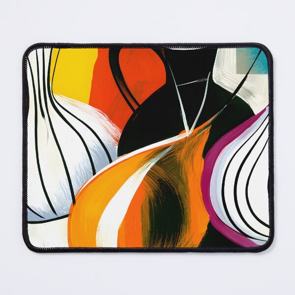 Item preview, Modern Kitchen Still Life with Colorful Vases Onions and Bold Abstract Geometric Wall Art designed and sold by OlfactoART Studio.