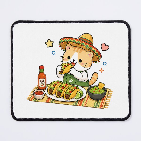 Item preview, Cute Taco Cat Kawaii Mexican Food Ginger Kitty Illustration designed and sold by NoopnyangStudio.